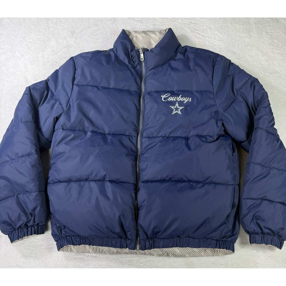 Dallas Cowboys Puffer Jacket Womens L Wear Erin Andrews NFL Football Reversible